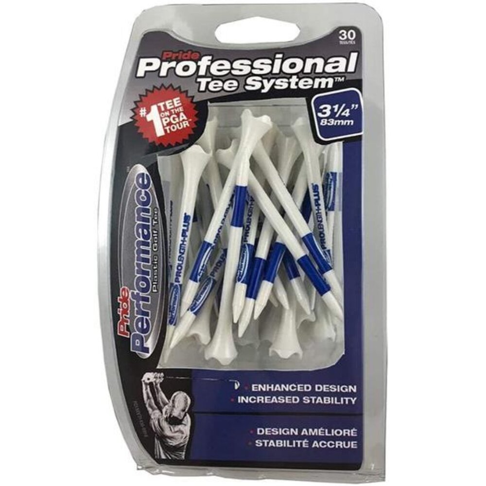 Plastic Golf Tees - 30 Count, 3 1/4 Inch - #1 Tee on Tour - Striped